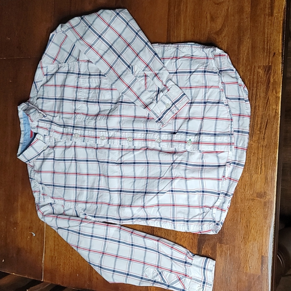 TOMMY HILFIGER Boys M 12/14 Long Sleeve Buttom Down